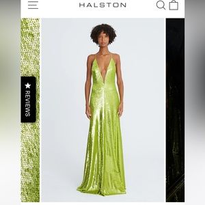 Halston Kiara Lime green dress with custom alteration -(added slit for movement)